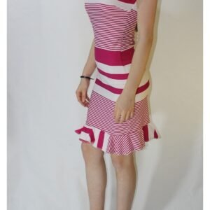 Cızgılı Elbıse Dar Model