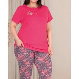 Kadın Pijama Takımı , Büyük Beden ,kısa Kolu
